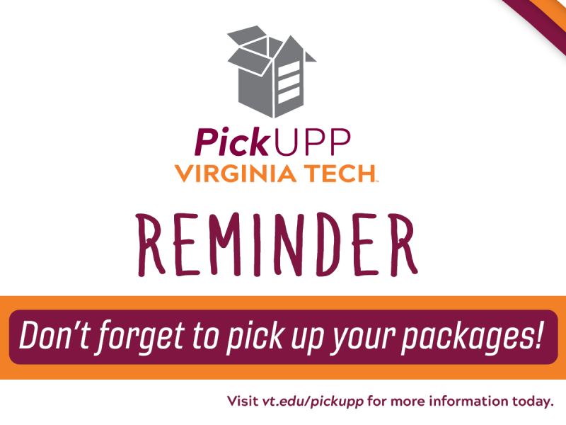 Packpage pickupp graphic - says, don't forget to pick up your packages