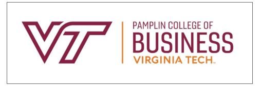 Virginia Tech Pamplin logo can be used as a cover photo in a LinkedIn profile. Image via Linkedin.com
