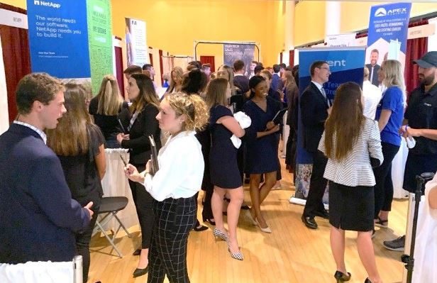 Students attend the Sales Industry Day job fair each fall at Virginia Tech.